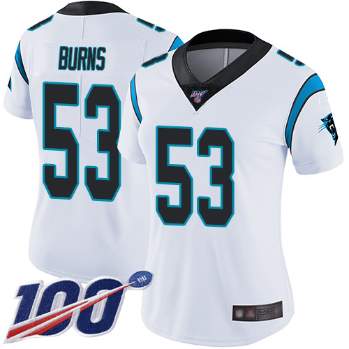 Carolina Panthers Limited White Women Brian Burns Road Jersey NFL Football #53 100th Season Vapor Untouchable->carolina panthers->NFL Jersey